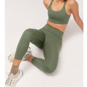DYLAN TANK BRA + COMPRESSIVE HIGH-RISE LEGGING in THYME / GIRLFRIEND COLLECTIVE